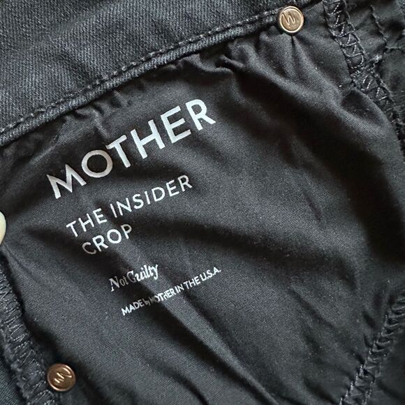 MOTHER Jeans The Insider Crop Black Womens Size 30 - Picture 9 of 12